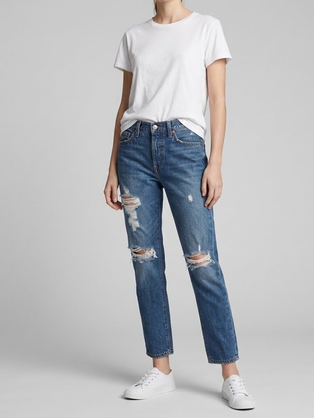 Gap Distressed Blue Boyfriend Jeans
